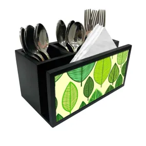 Cutlery Tissue Holder Napkin Stand -  Leaves Everywhere
