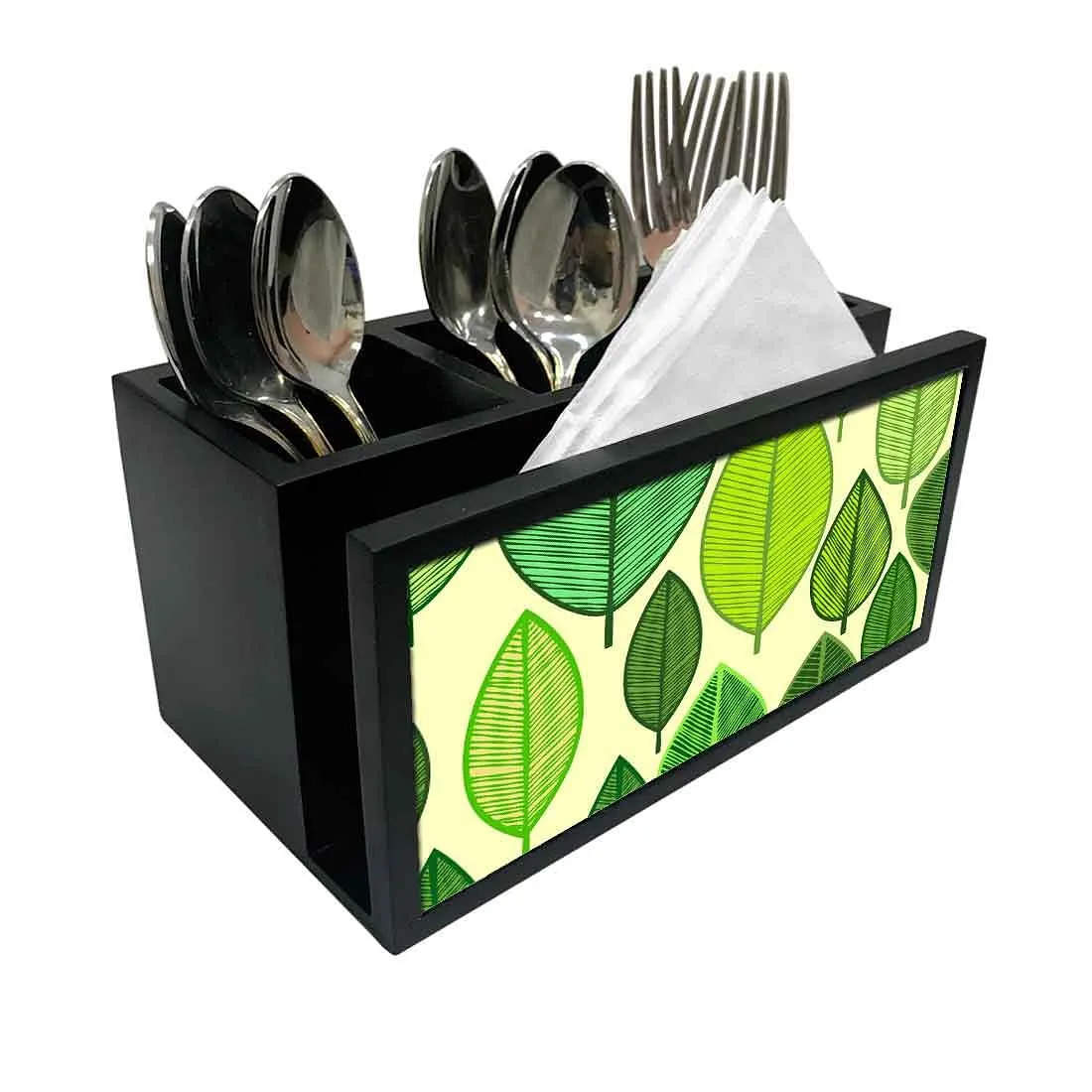 Cutlery Tissue Holder Napkin Stand -  Leaves Everywhere