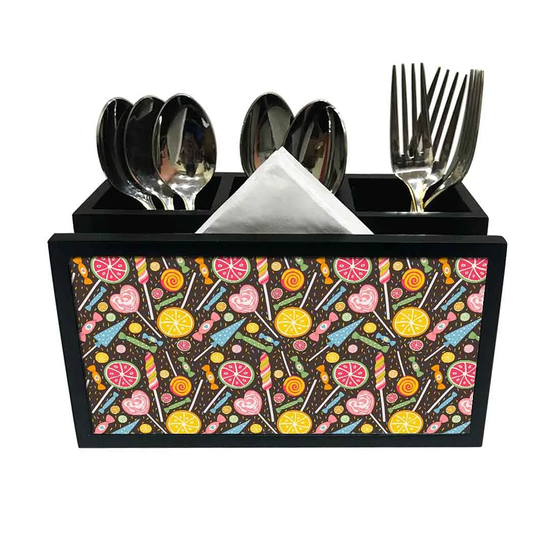 Cutlery Tissue Holder Napkin Stand -  Lemon and Candy