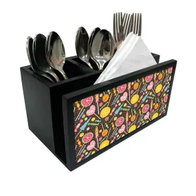 Cutlery Tissue Holder Napkin Stand -  Lemon and Candy