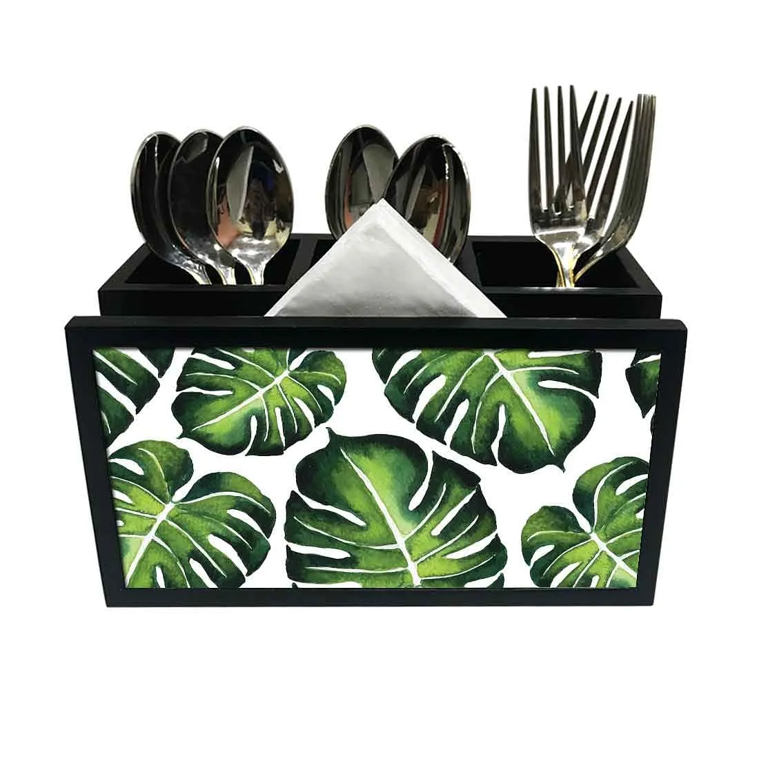 Cutlery Tissue Holder Napkin Stand -  Monstera