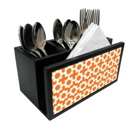 Cutlery Tissue Holder Napkin Stand -  Orange Flower