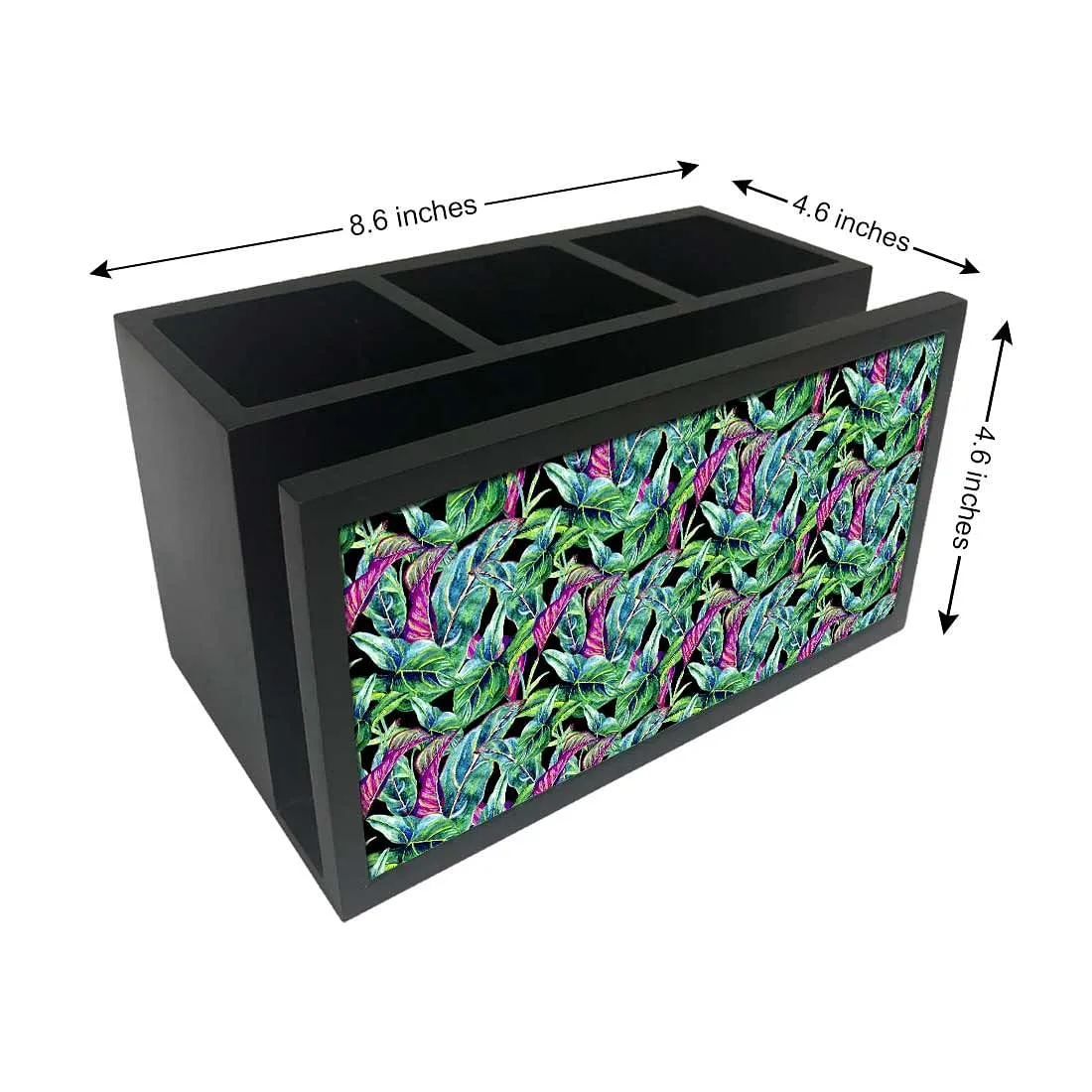 Cutlery Tissue Holder Napkin Stand -  Purple and Green Tropical Leaf