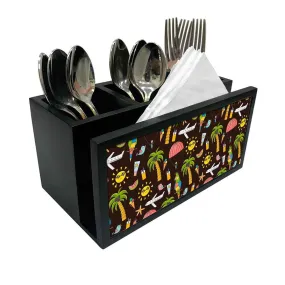 Cutlery Tissue Holder Napkin Stand -  Summer Time
