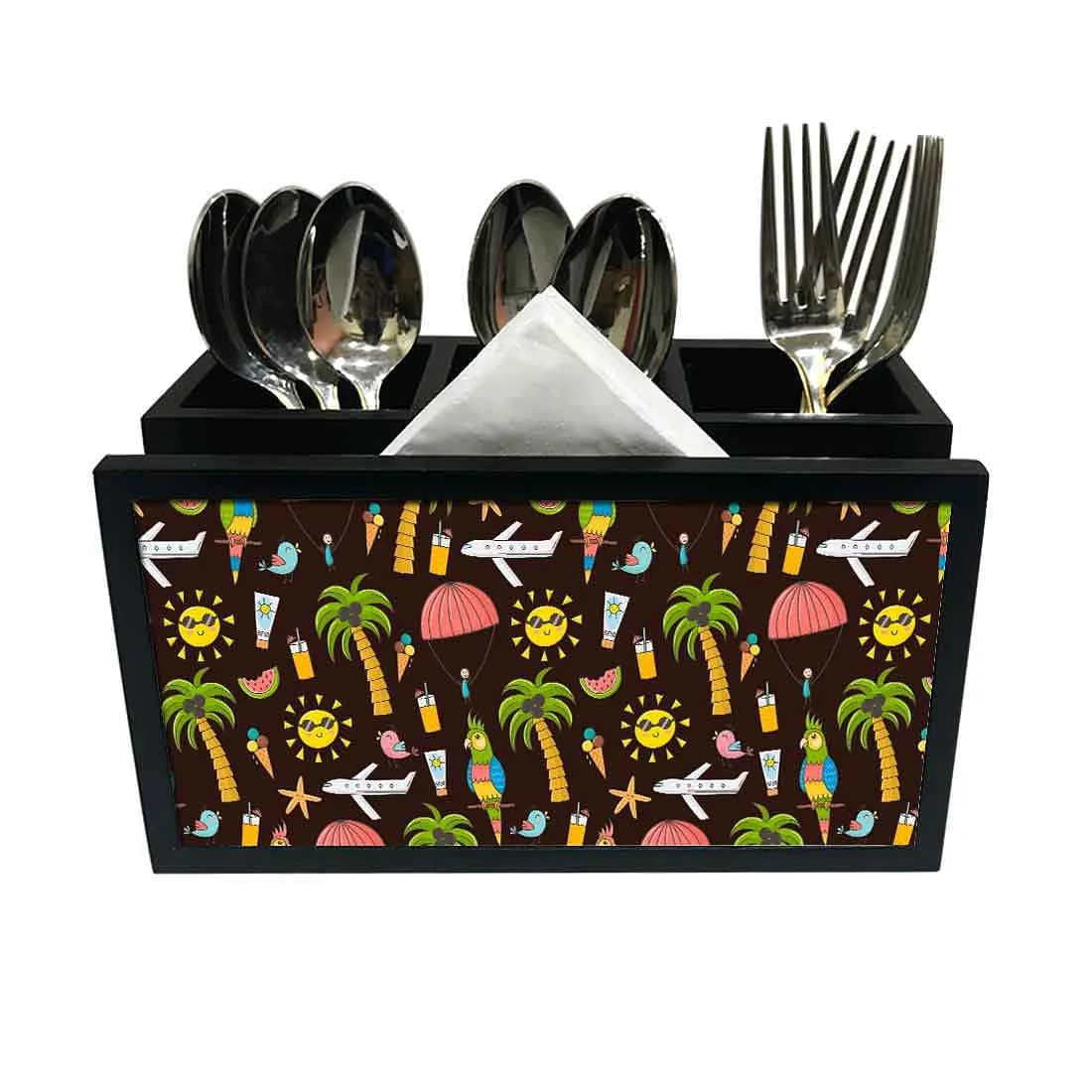 Cutlery Tissue Holder Napkin Stand -  Summer Time