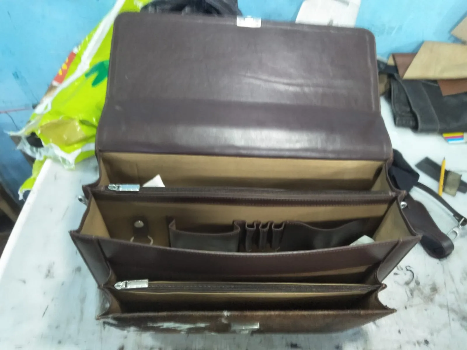 Dark Brown Black Cowhide Briefcase Bag