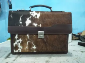 Dark Brown Black Cowhide Briefcase Bag