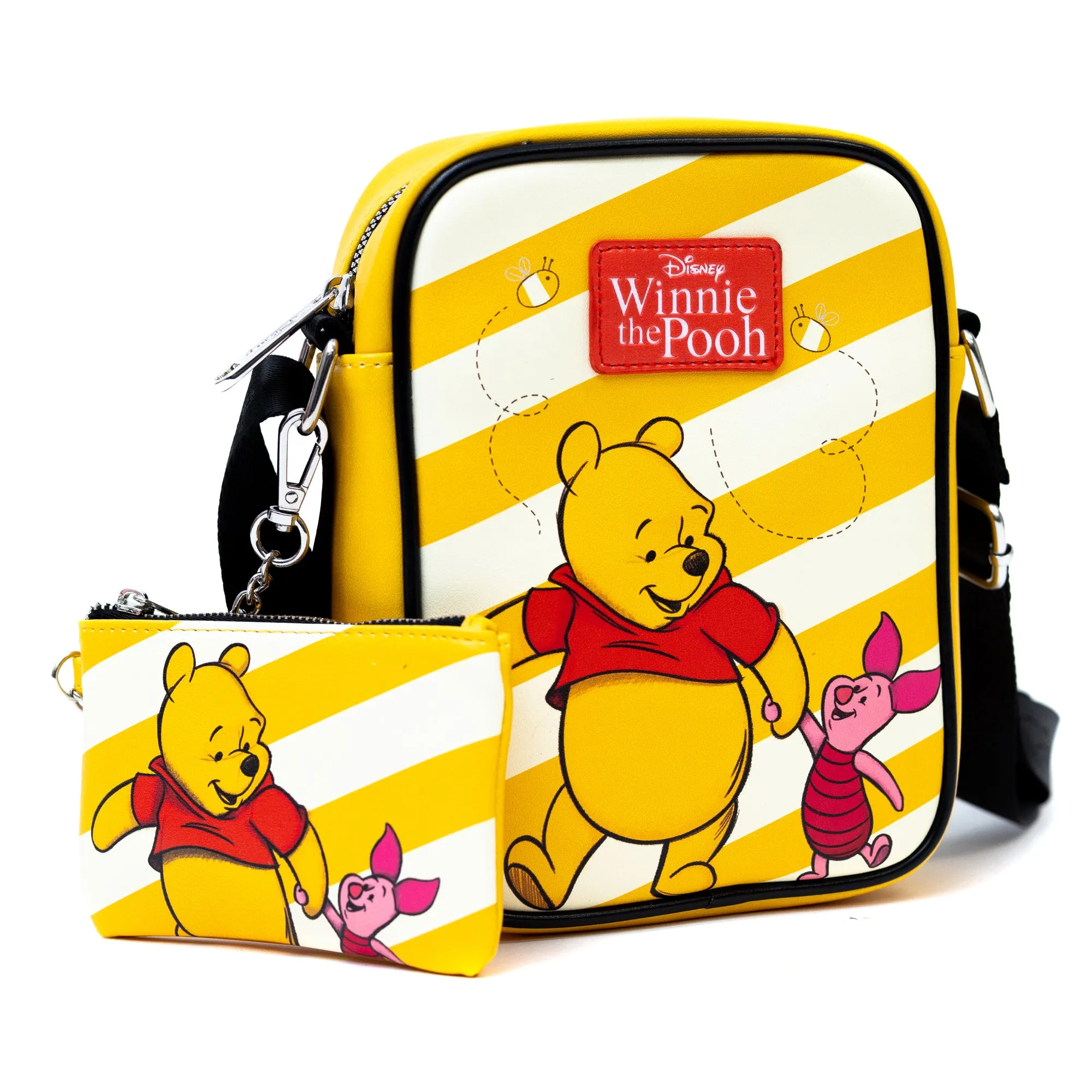 Disney Bag and Wallet Combo, Winnie the Pooh and Piglet Golden Yellow, Vegan Leather