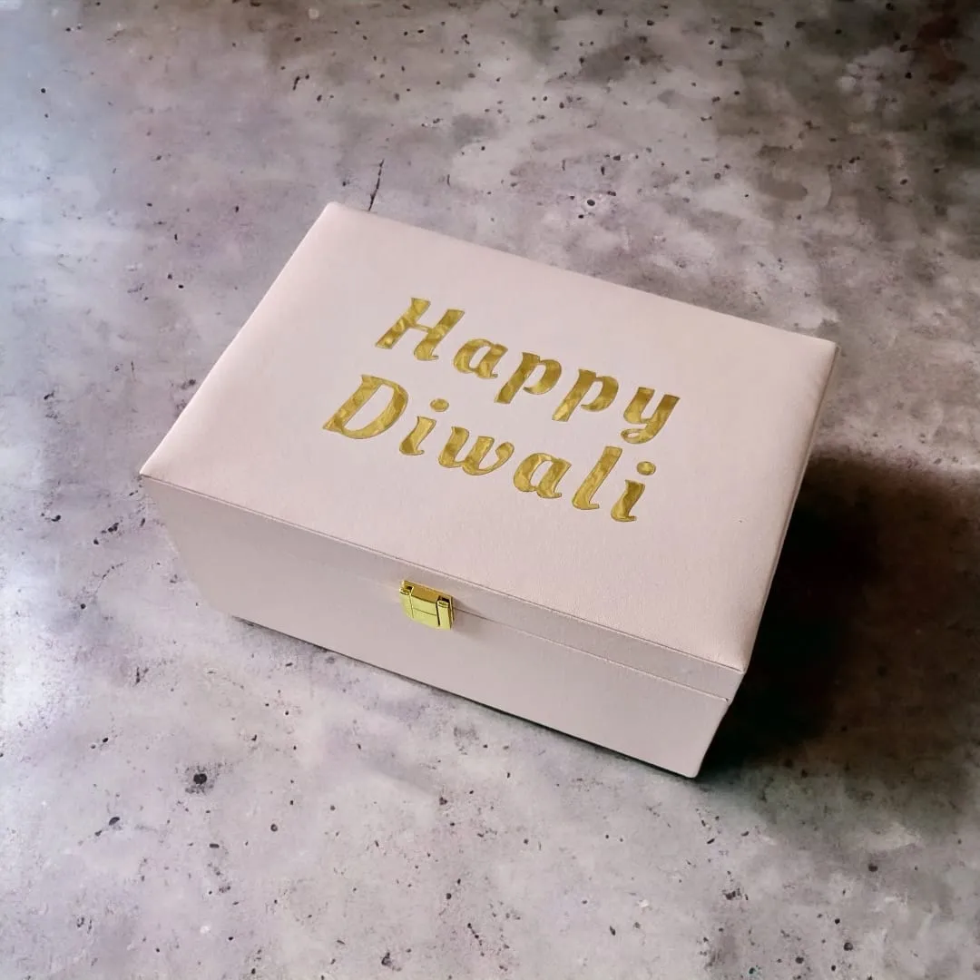 Diwali Gift Box - PU Leather Gift Box for Diwali-Available in Black & Pink