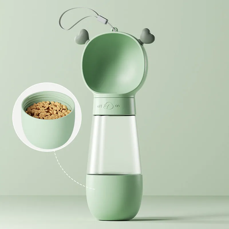 Dog Water Bottle for Travel With Food Storage