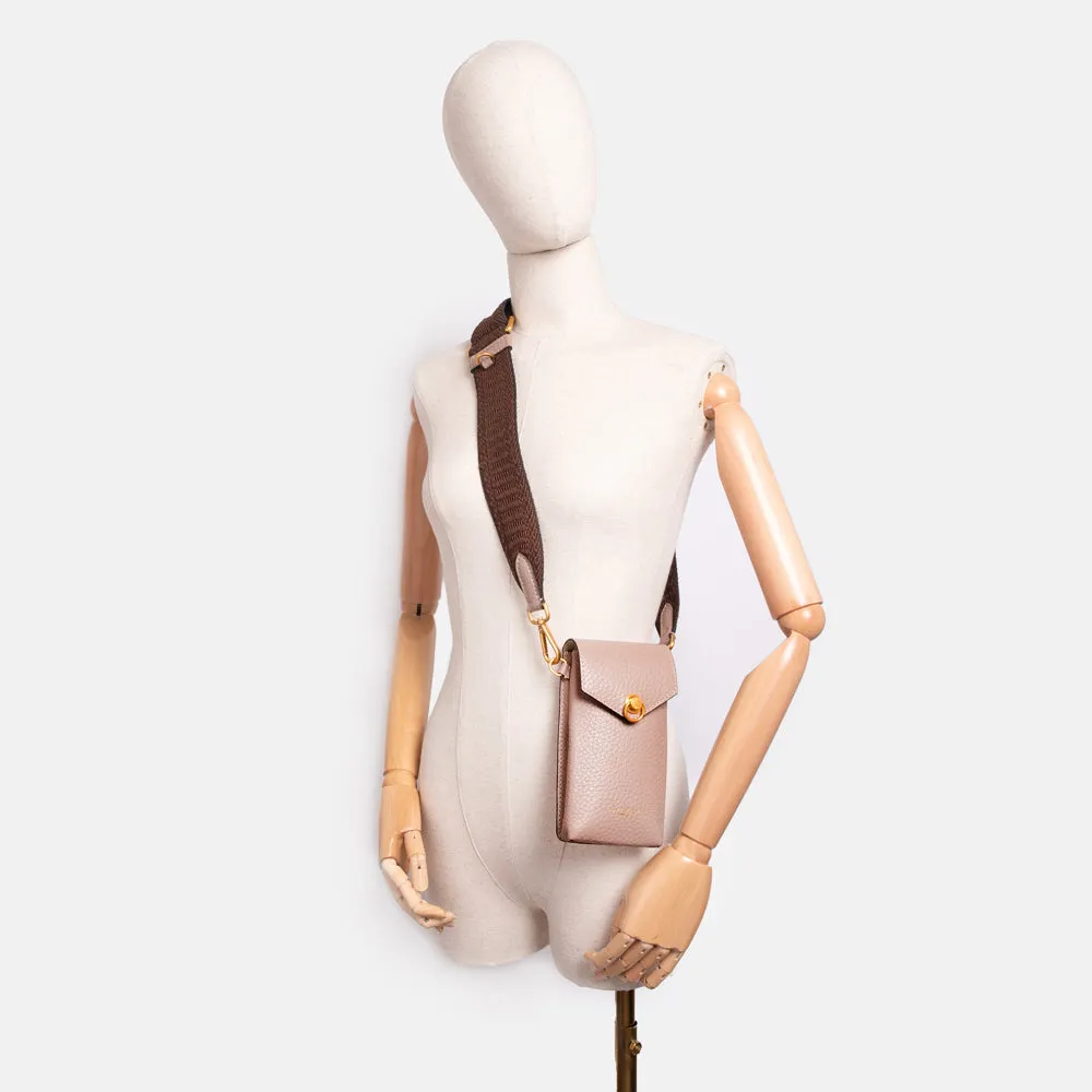Dove Grey Leather Corallo Phone Bag