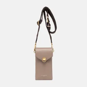 Dove Grey Leather Corallo Phone Bag