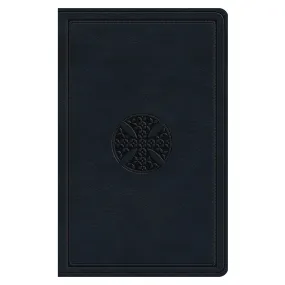 ESV Navy Mosaic Cross Design Imitation Leather Value Thinline Bible Large Print