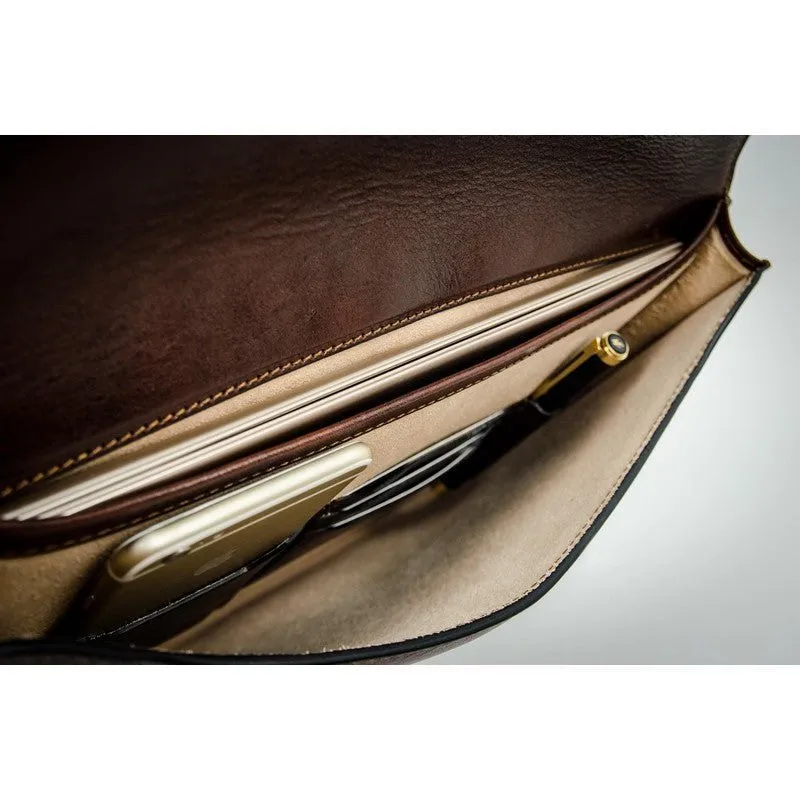 Full Grain Italian Leather Portfolio Document Holder - Age of Innocence