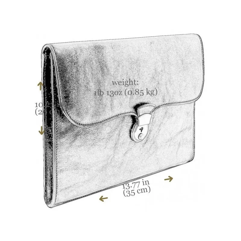 Full Grain Italian Leather Portfolio Document Holder - Age of Innocence