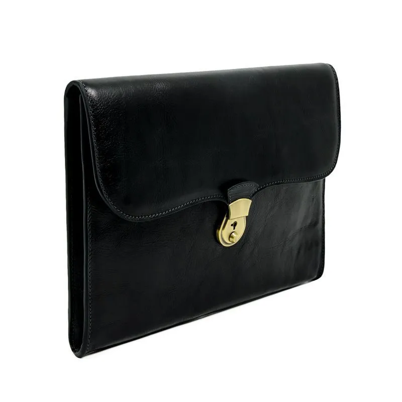 Full Grain Italian Leather Portfolio Document Holder - Age of Innocence