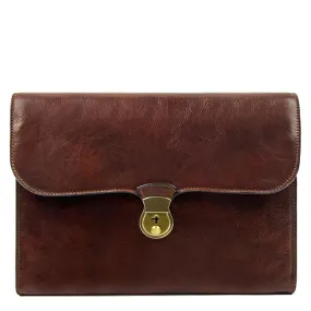 Full Grain Italian Leather Portfolio Document Holder - Age of Innocence