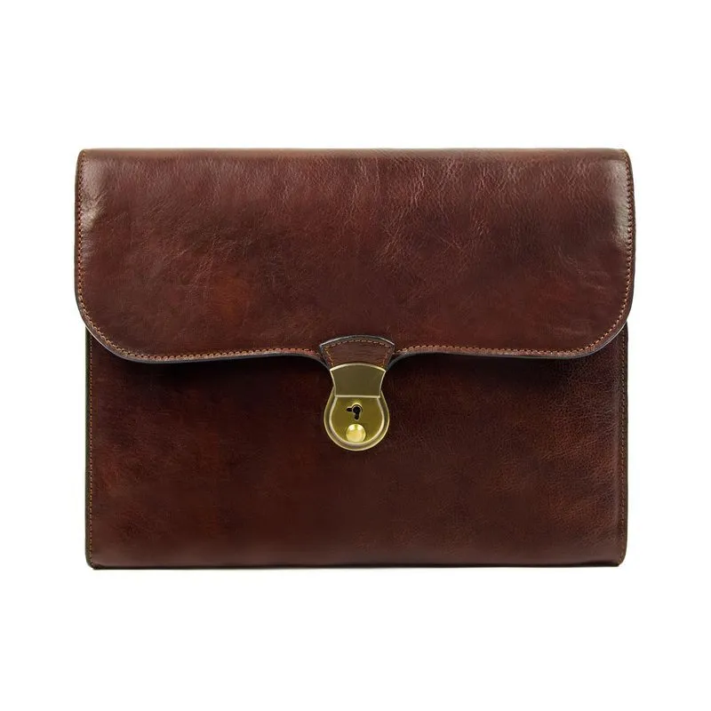 Full Grain Italian Leather Portfolio Document Holder - Age of Innocence
