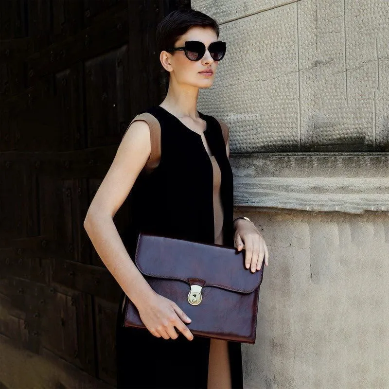 Full Grain Italian Leather Portfolio Document Holder - Age of Innocence
