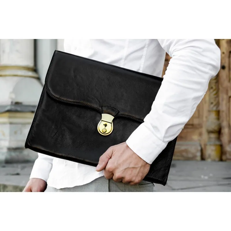 Full Grain Italian Leather Portfolio Document Holder - Age of Innocence