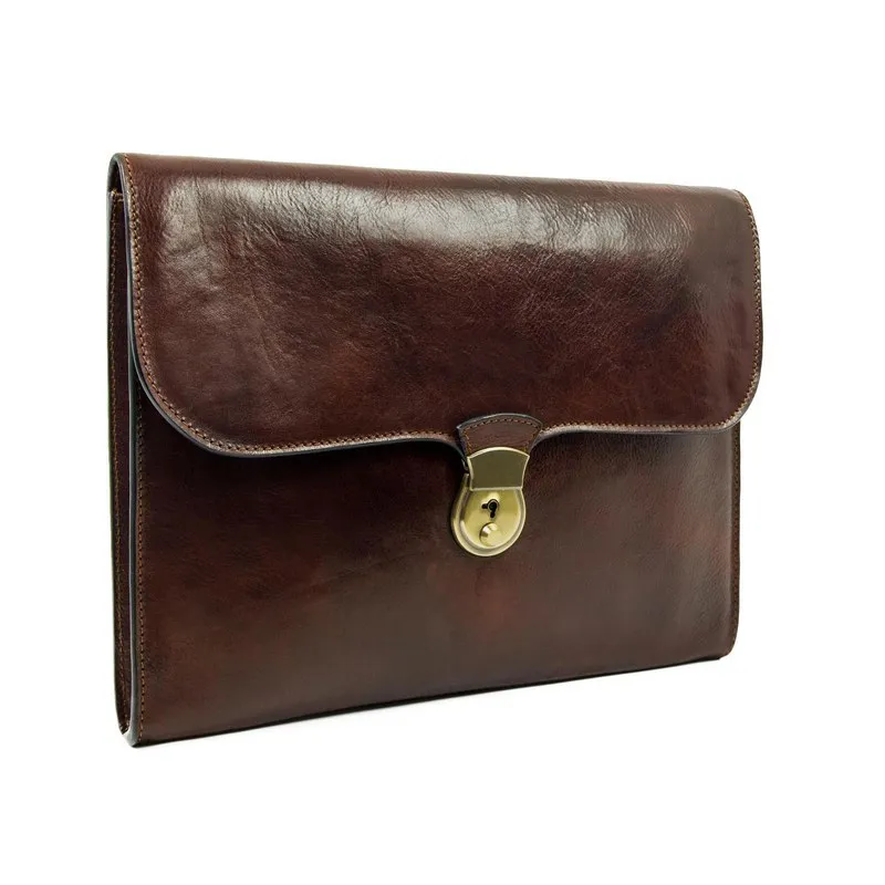 Full Grain Italian Leather Portfolio Document Holder - Age of Innocence