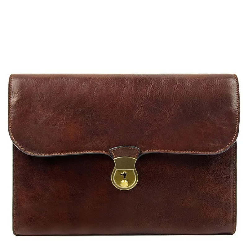 Full Grain Italian Leather Portfolio Document Holder - Age of Innocence