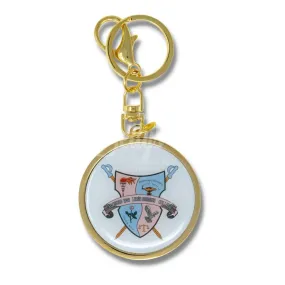 Gamma Phi Delta ΓΦΔ Shield Gold Metal Circular Keychain
