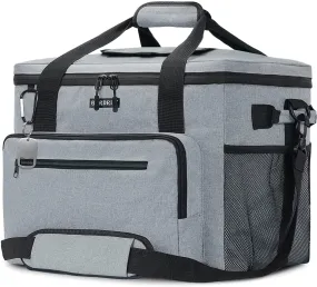 GARDRIT Large Cooler Bag - 60 Cans Collapsible Insulated Lunch Box, Leak-Proof Cooler Bag Suitable for Camping, Picnic& Beach (40L/Grey)
