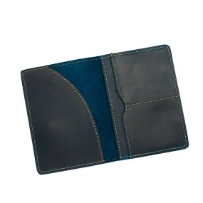 Genuine Leather Passport Holder Navy