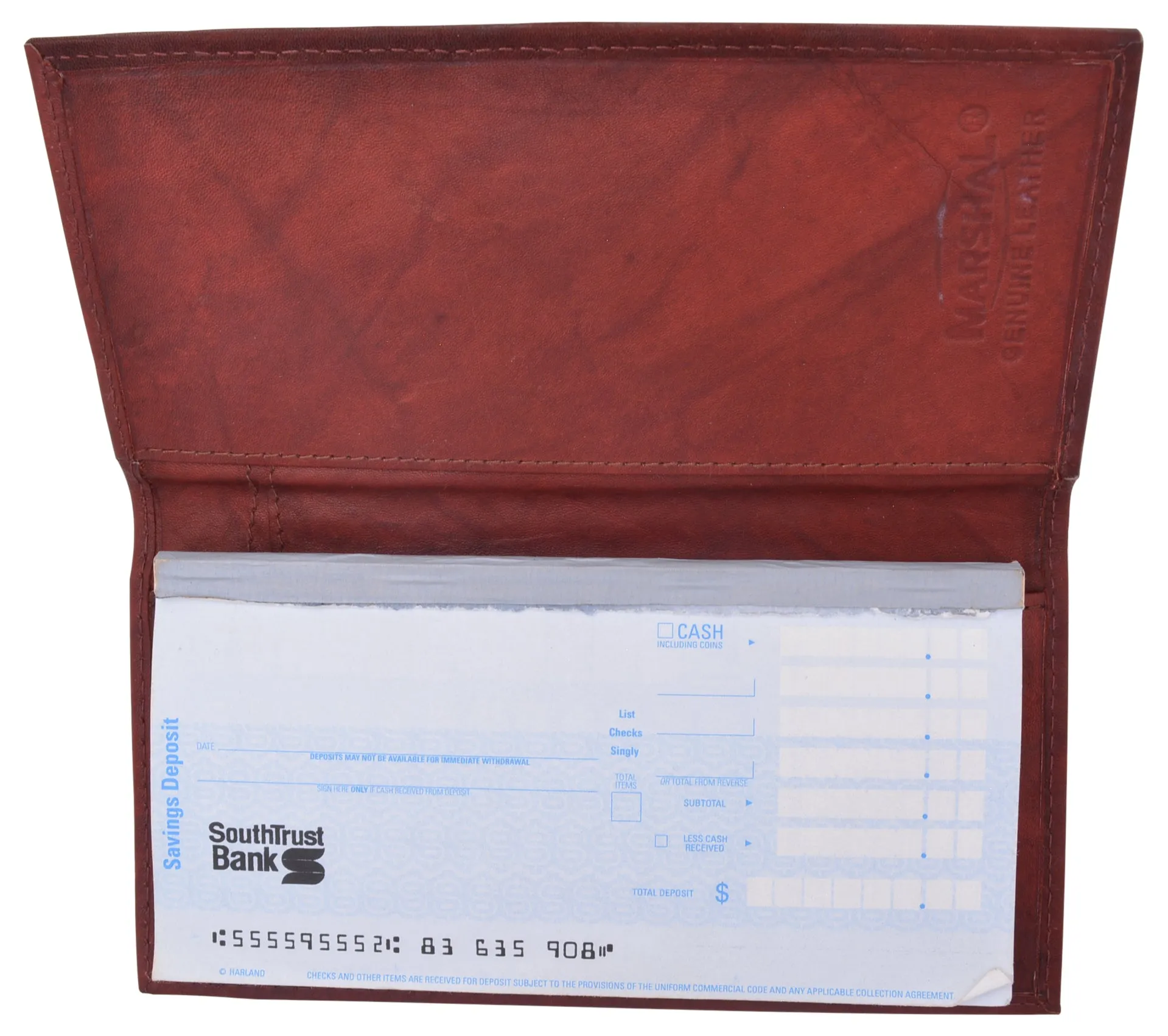 Genuine Leather Slim Bifold Checkbook Cover Credit Card ID Holder