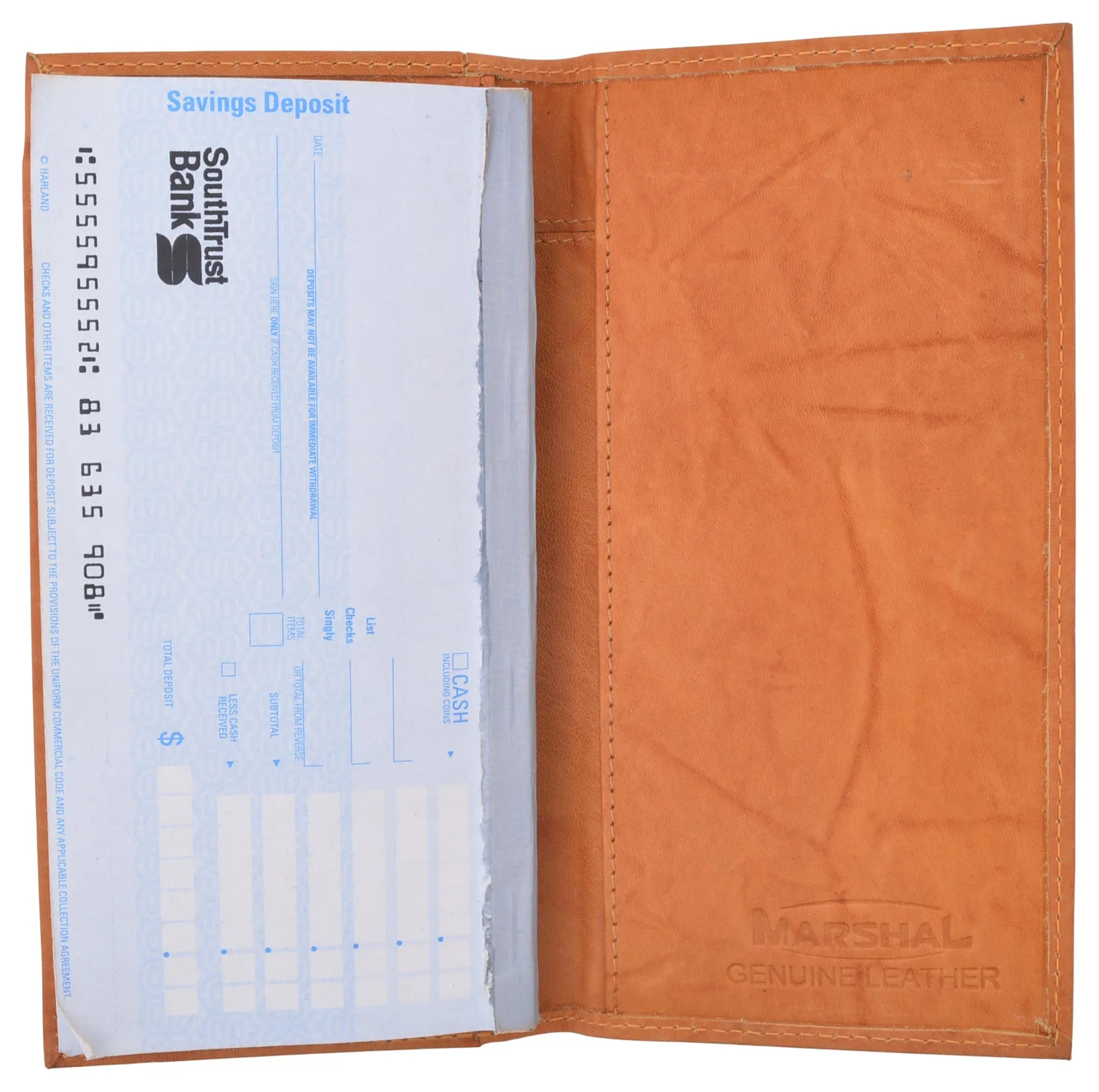 Genuine Leather Slim Bifold Checkbook Cover Credit Card ID Holder
