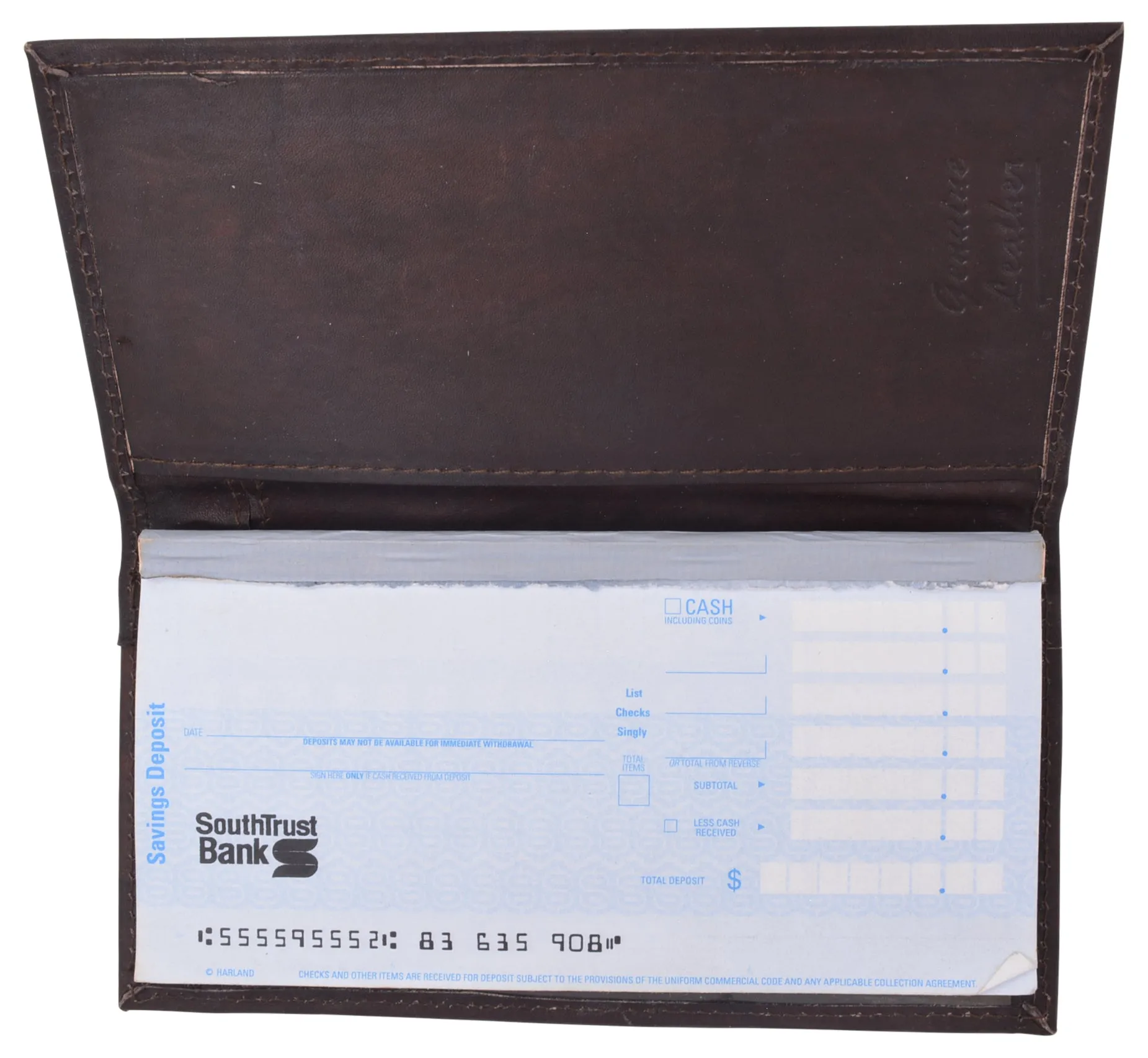 Genuine Leather Slim Bifold Checkbook Cover Credit Card ID Holder