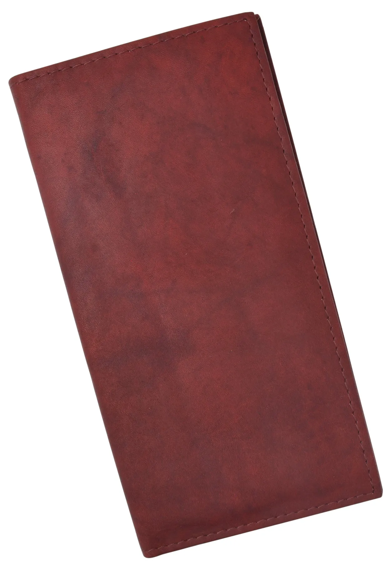 Genuine Leather Slim Bifold Checkbook Cover Credit Card ID Holder