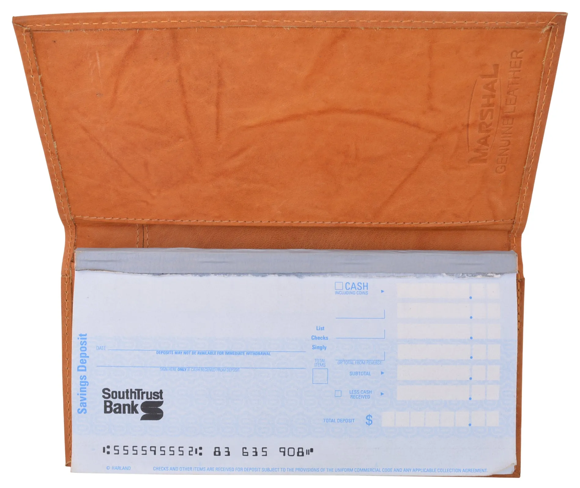 Genuine Leather Slim Bifold Checkbook Cover Credit Card ID Holder