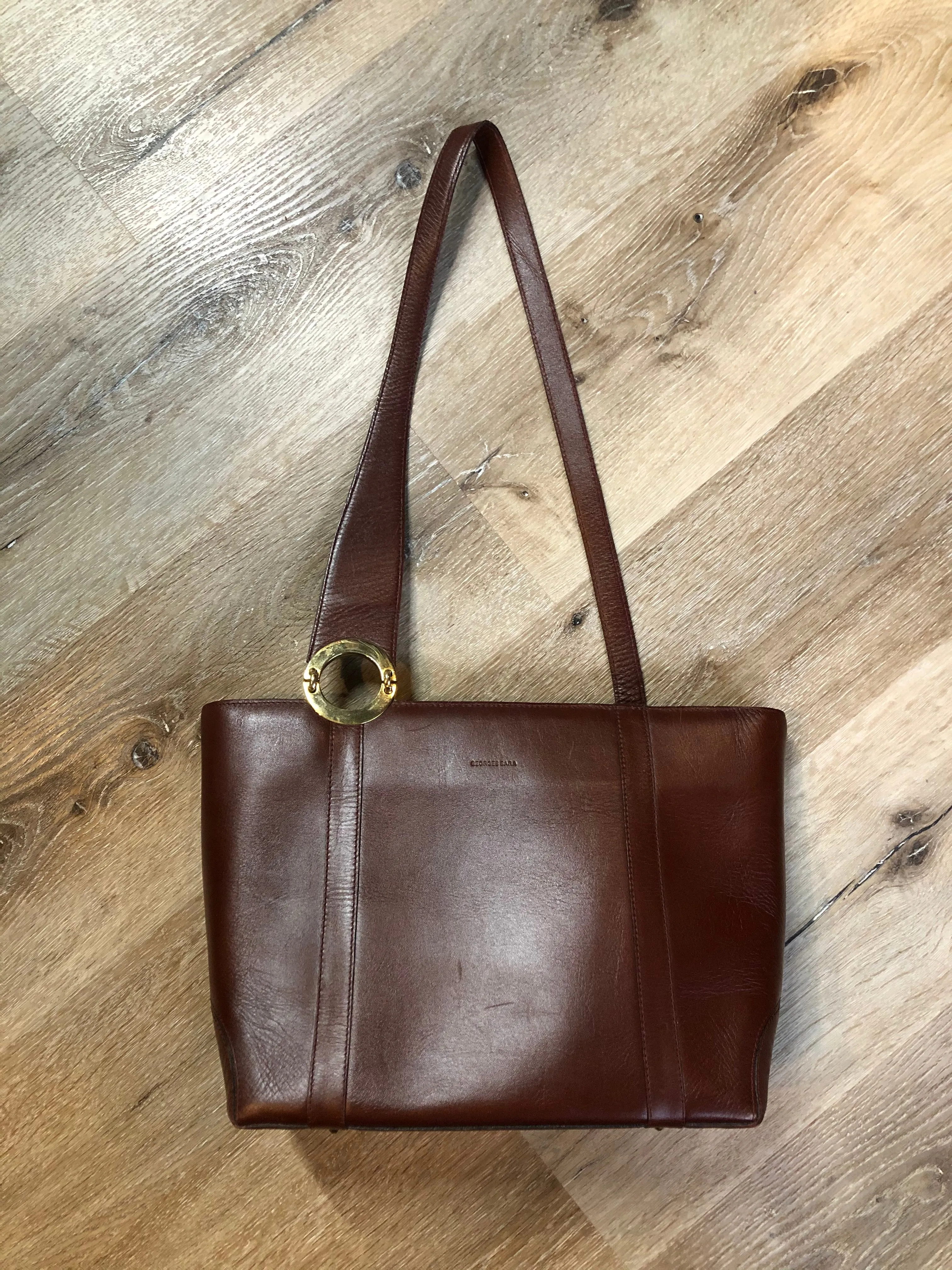 Georges Sara Brown Leather Handbag