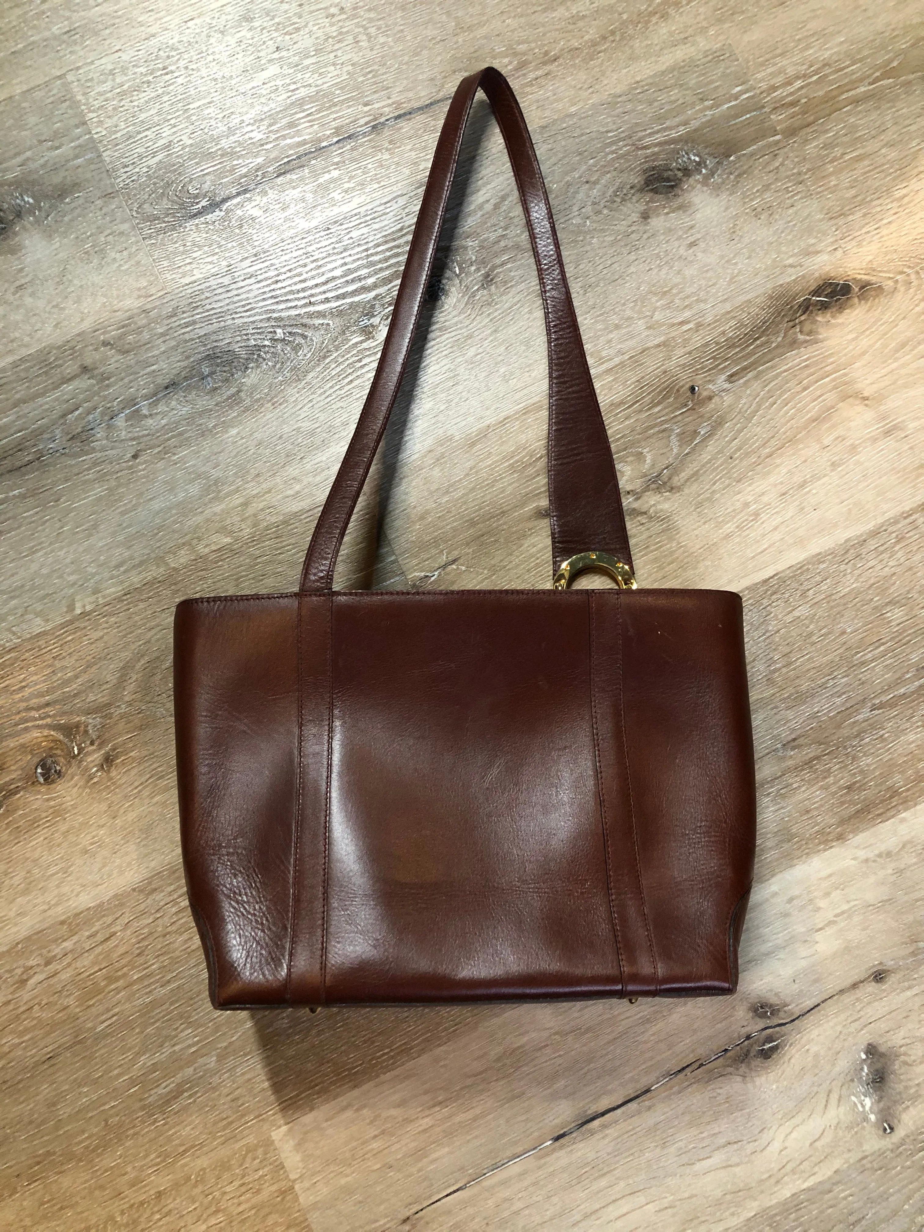 Georges Sara Brown Leather Handbag