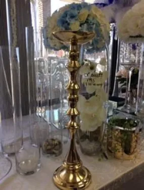 GOLD 20.5" METAL CANDLE HOLDER DECOR CANDLEHOLDER