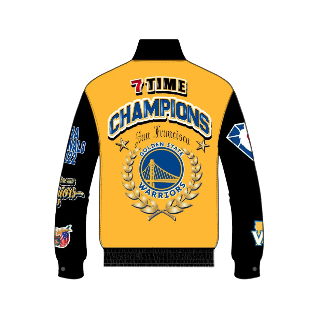 GOLDEN STATE WARRIORS 7TH CHAMPIONSHIP WOOL & LEATHER JACKET