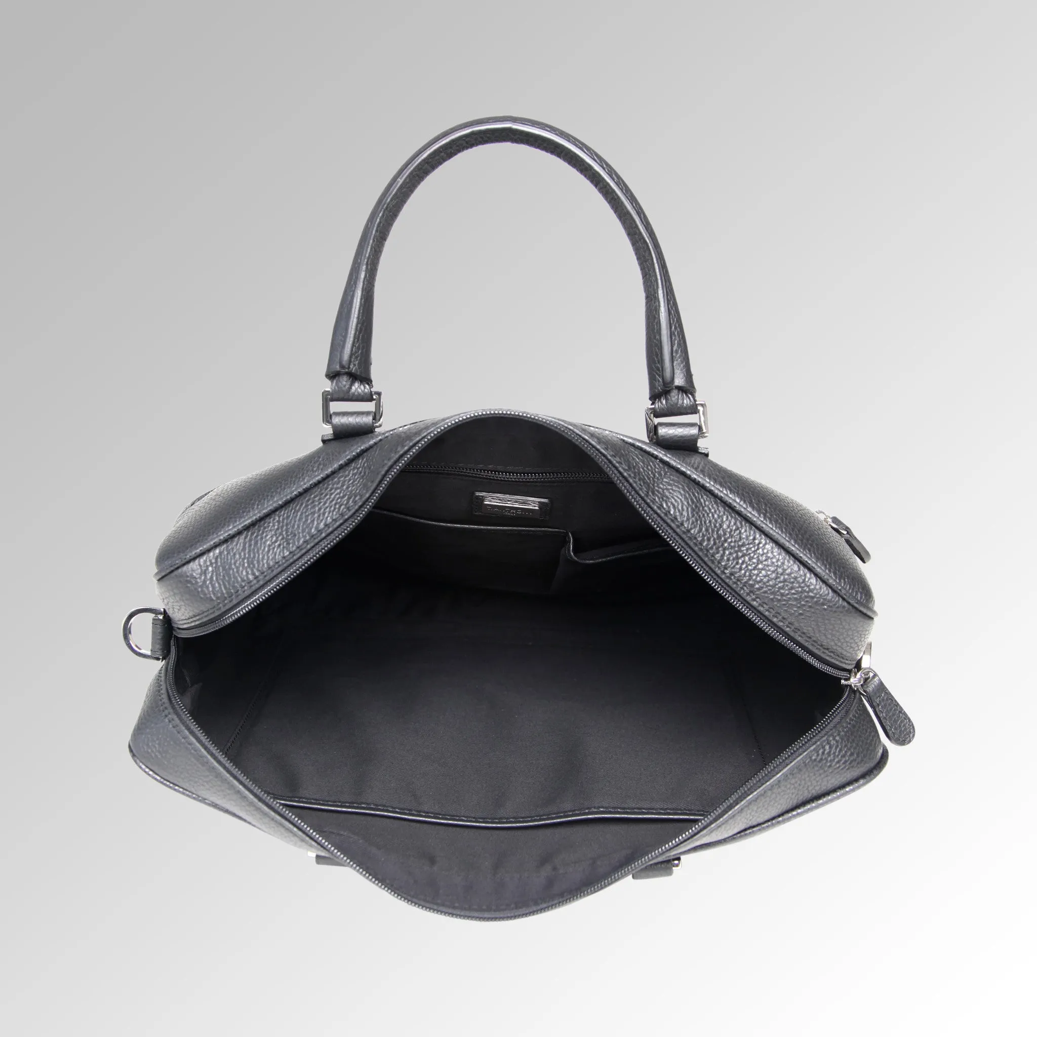 GRAIN LEATHER ZIPPER BRIEF