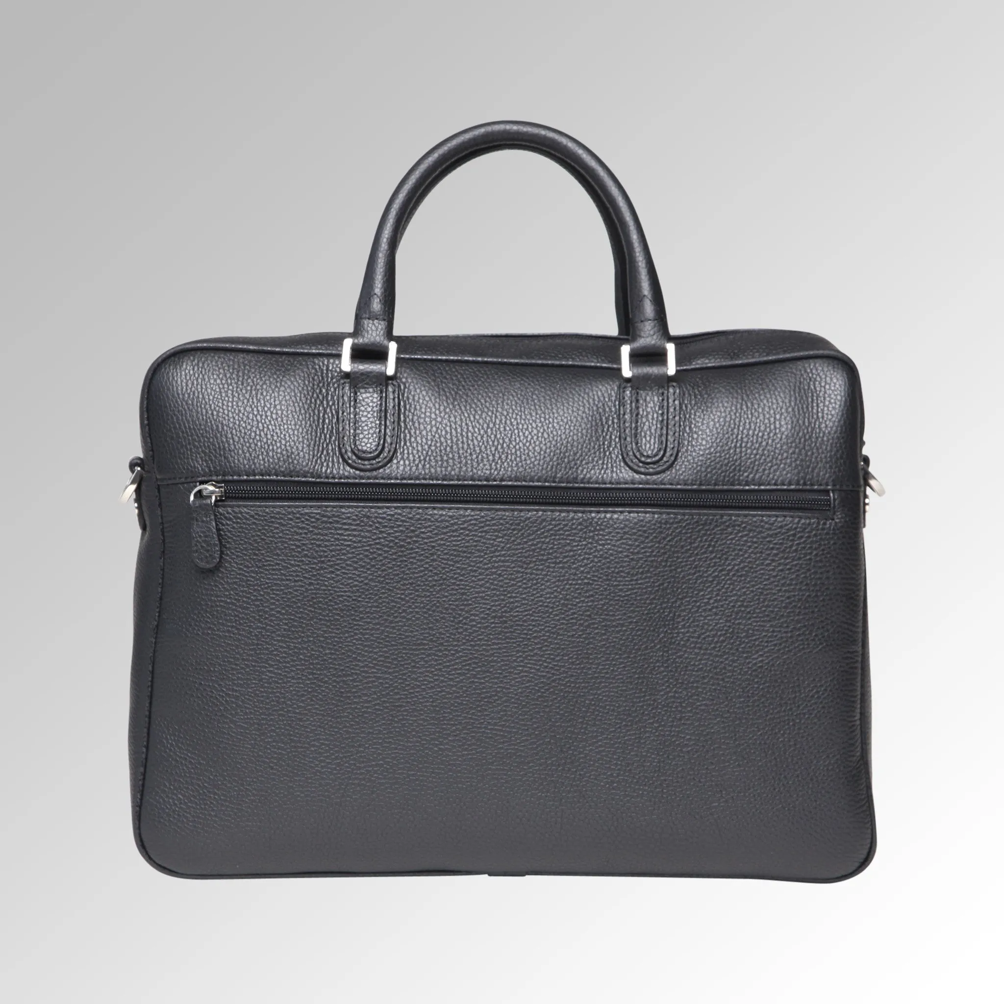 GRAIN LEATHER ZIPPER BRIEF