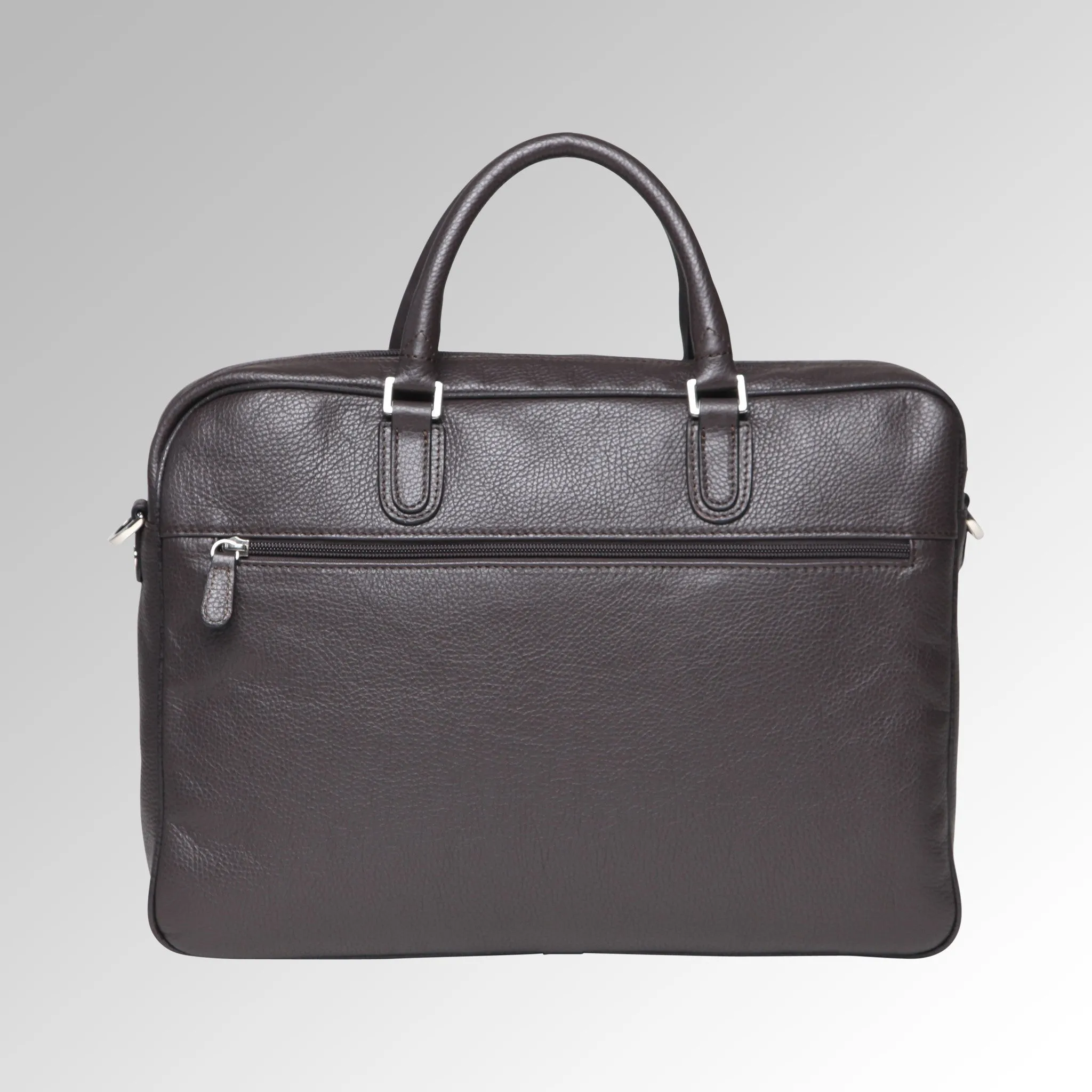 GRAIN LEATHER ZIPPER BRIEF