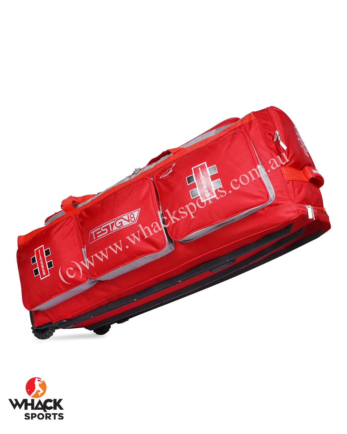 Gray Nicolls GN 8 Test Cricket Kit Bag - Wheelie - Large - Red