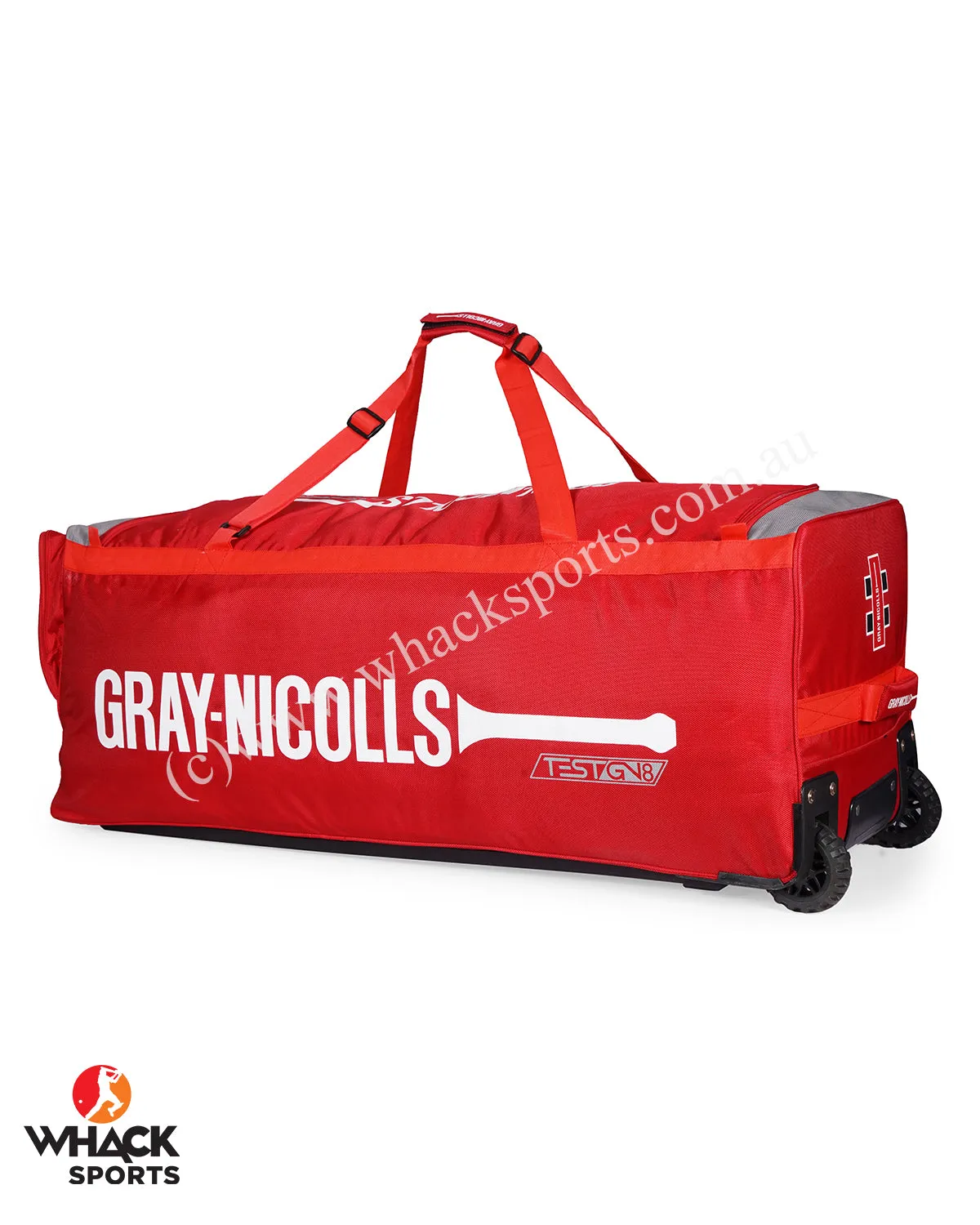 Gray Nicolls GN 8 Test Cricket Kit Bag - Wheelie - Large - Red