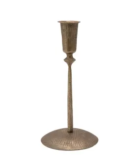 Hammered Brass Taper Candle Holder