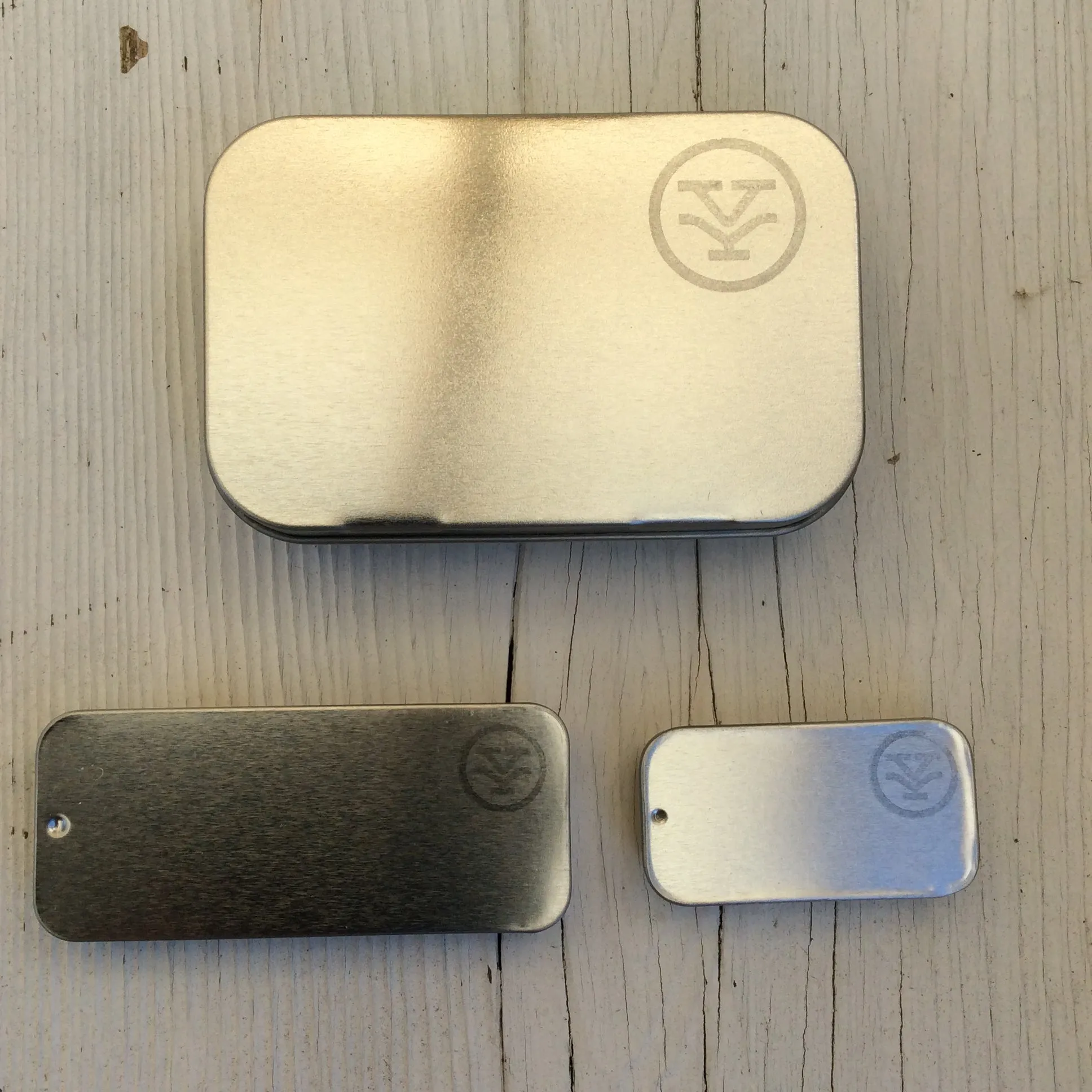 Hand Stamped Storage Tins