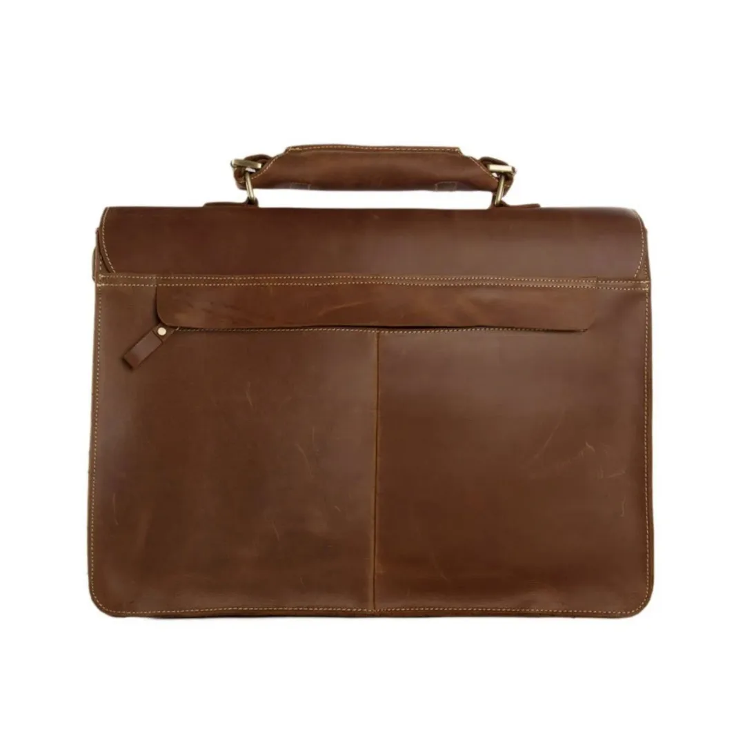 Handmade Vintage Full Grain Leather Cross Body Satchel