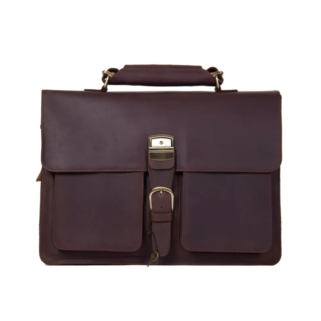 Handmade Vintage Full Grain Leather Cross Body Satchel