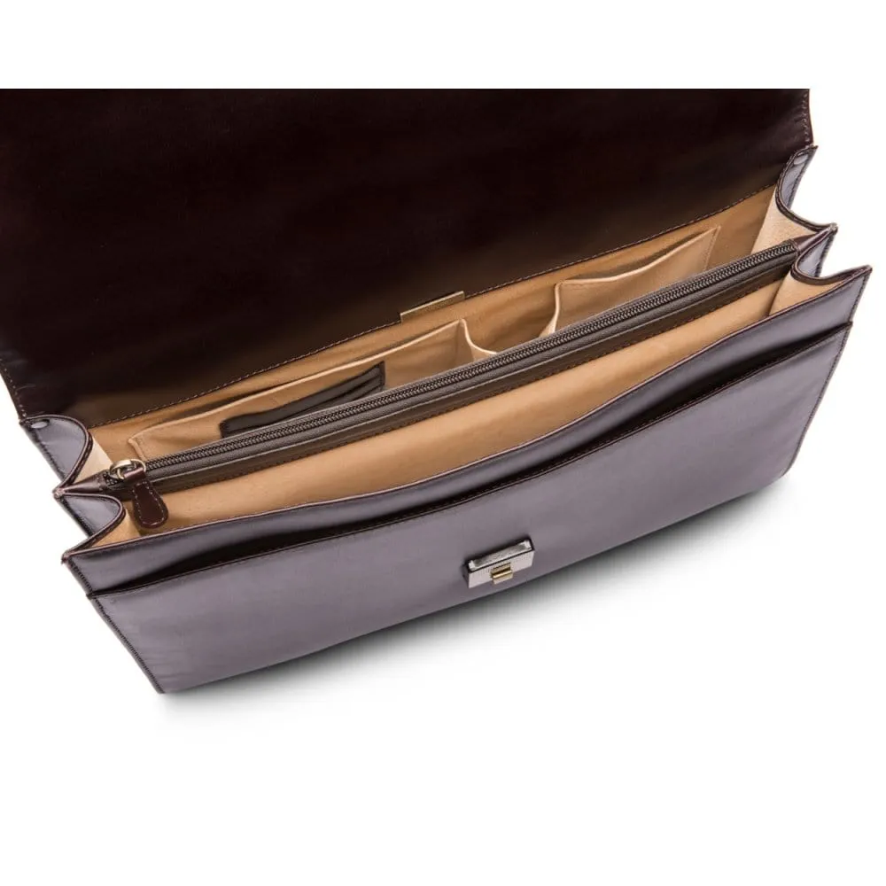 Harvard Leather Briefcase - Brown