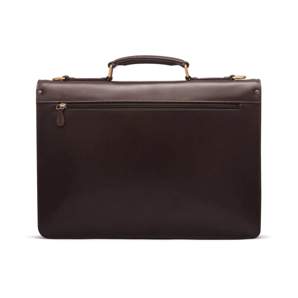 Harvard Leather Briefcase - Brown