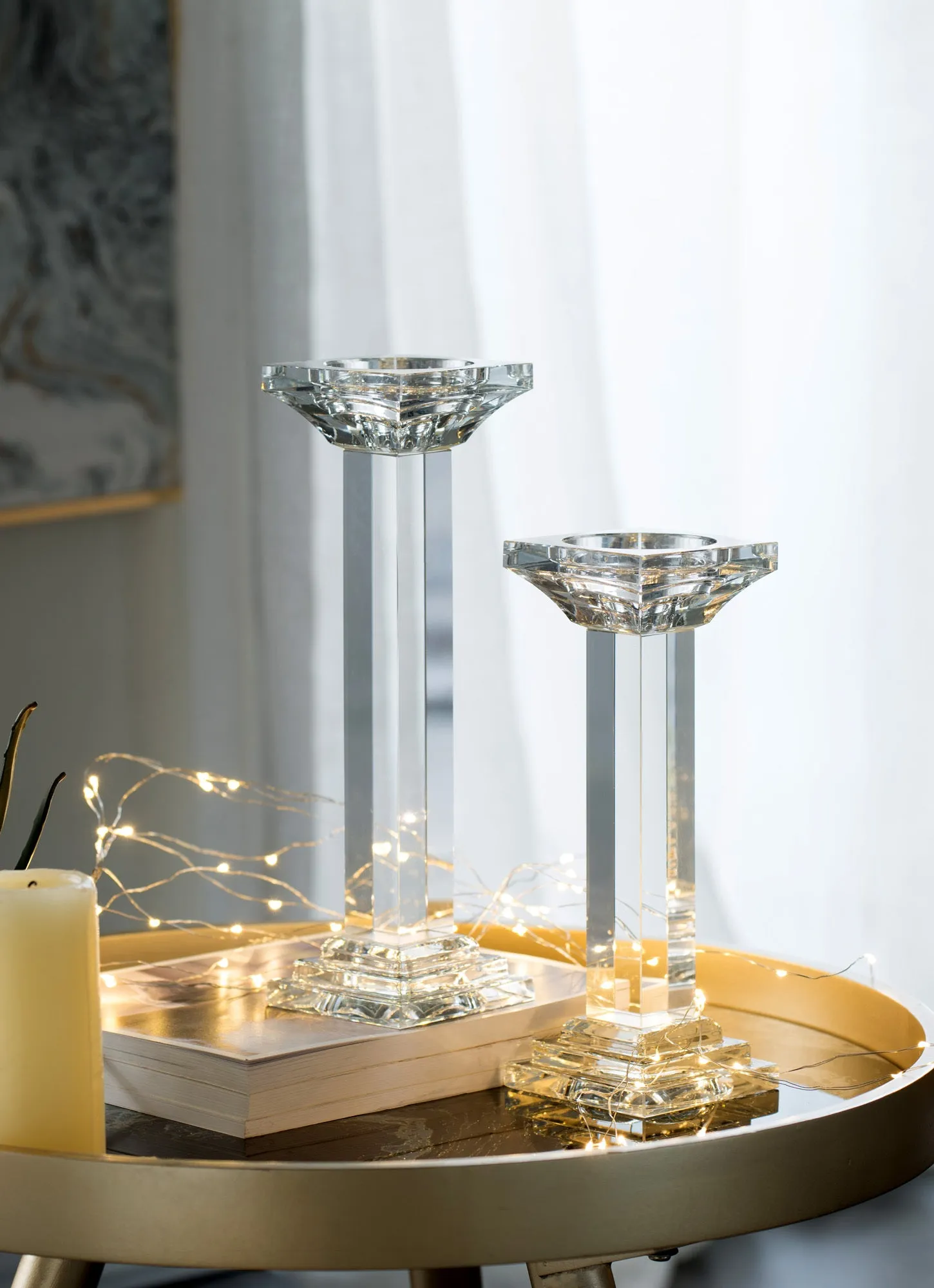 Henky Pillar Crystal Candle Holder